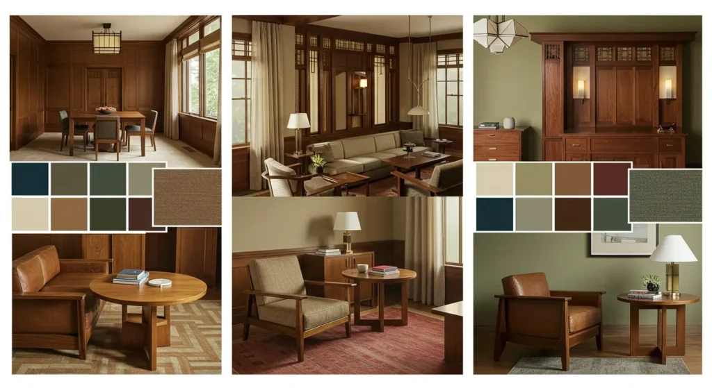 The color palette of a Prairie Style home