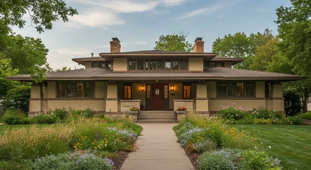 Modern Prairie Style Homes featuring horizontal lines and natural materials