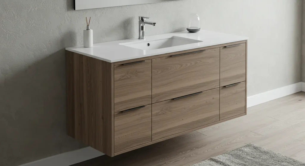 slim modern bathroom vanity.
